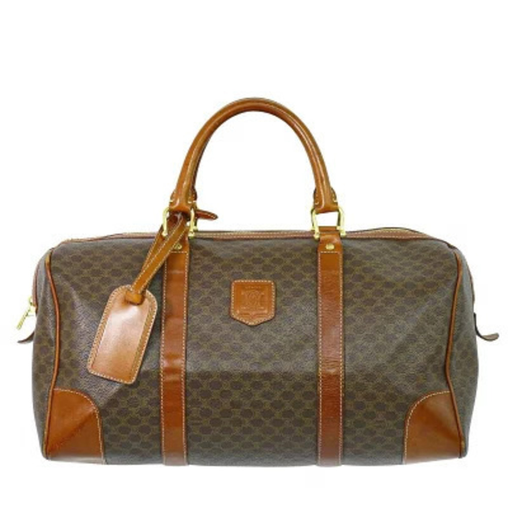 Celine Macadam Boston Bag Travel Handbag Brown